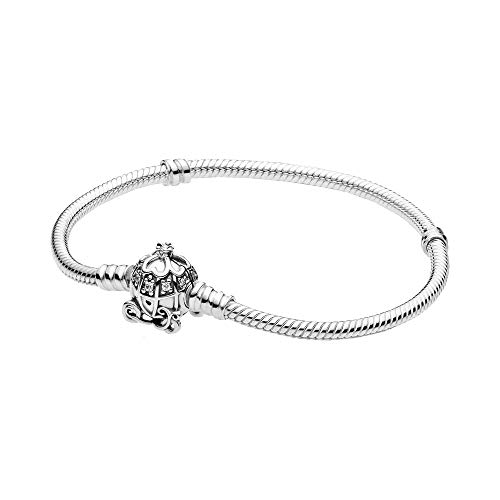 PANDORA Disney Cinderella Kürbiskutschen-Verschluss Armband in Sterling Silber mit Cubic Zirkonia Steinen aus der Disney x Collection, Größe 17 von PANDORA