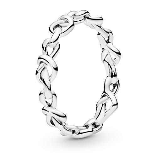 PANDORA Moments Knotenherzen Ring in der Farbe Silber aus Sterling-Silber in der Größe 58, 198018-58 von PANDORA