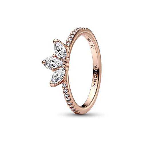 PANDORA Timeless Funkelndes Herbarium Cluster Ring mit 14 Karat rosévergoldeter Metalllegierung und Cubic Zirkonia Timeless Collection, Größe 56, 182392C01-56 von PANDORA