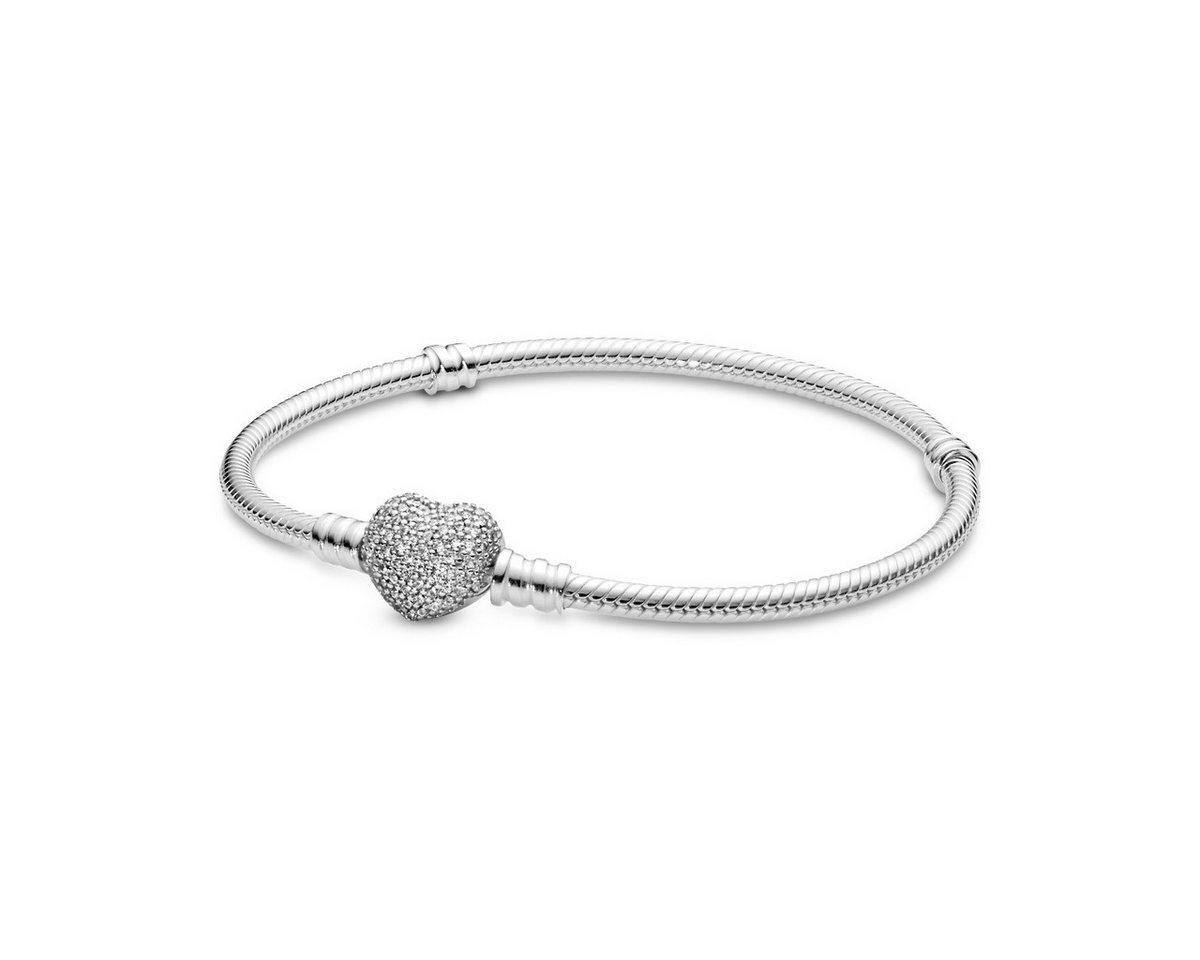 Pandora Armband 590727CZ Schlangen-Gliederarmband mit Herz-Verschluss 21 cm von Pandora