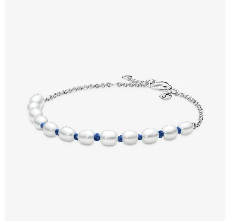 Pandora Armband 591689C01 Armband Damen Süßwasserzuchtperle Blaue Bandkette Silber 1 von Pandora
