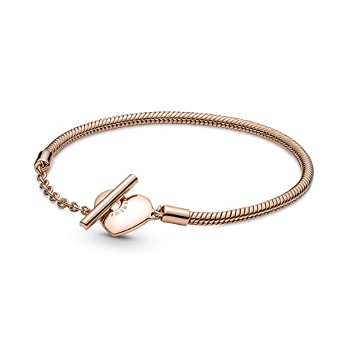 Pandora Armband Moments "Gravierbares Herz" T-Verschluss 14k rosévergoldet 589285C00 23 cm von Pandora