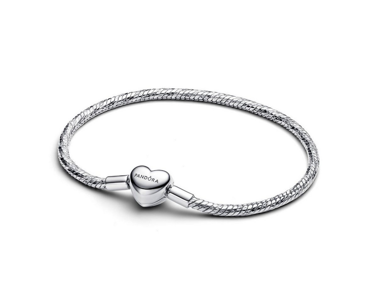 Pandora Armband Schlangen-Gliederarmband Facette Herzverschluss Silber 594236C00-18 cm von Pandora