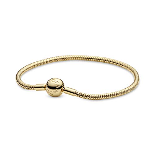 PANDORA Schlangen-Gliederarmband in Gold mit 18 Karat vergoldete Metalllegierung aus der PANDORA Moments Collection, 19cm von PANDORA