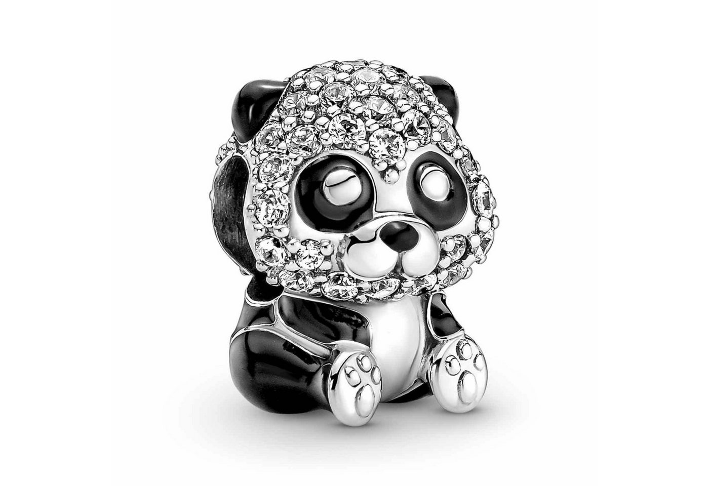 Pandora Bead Charm Silber Funkelnder Süßer Panda von Pandora