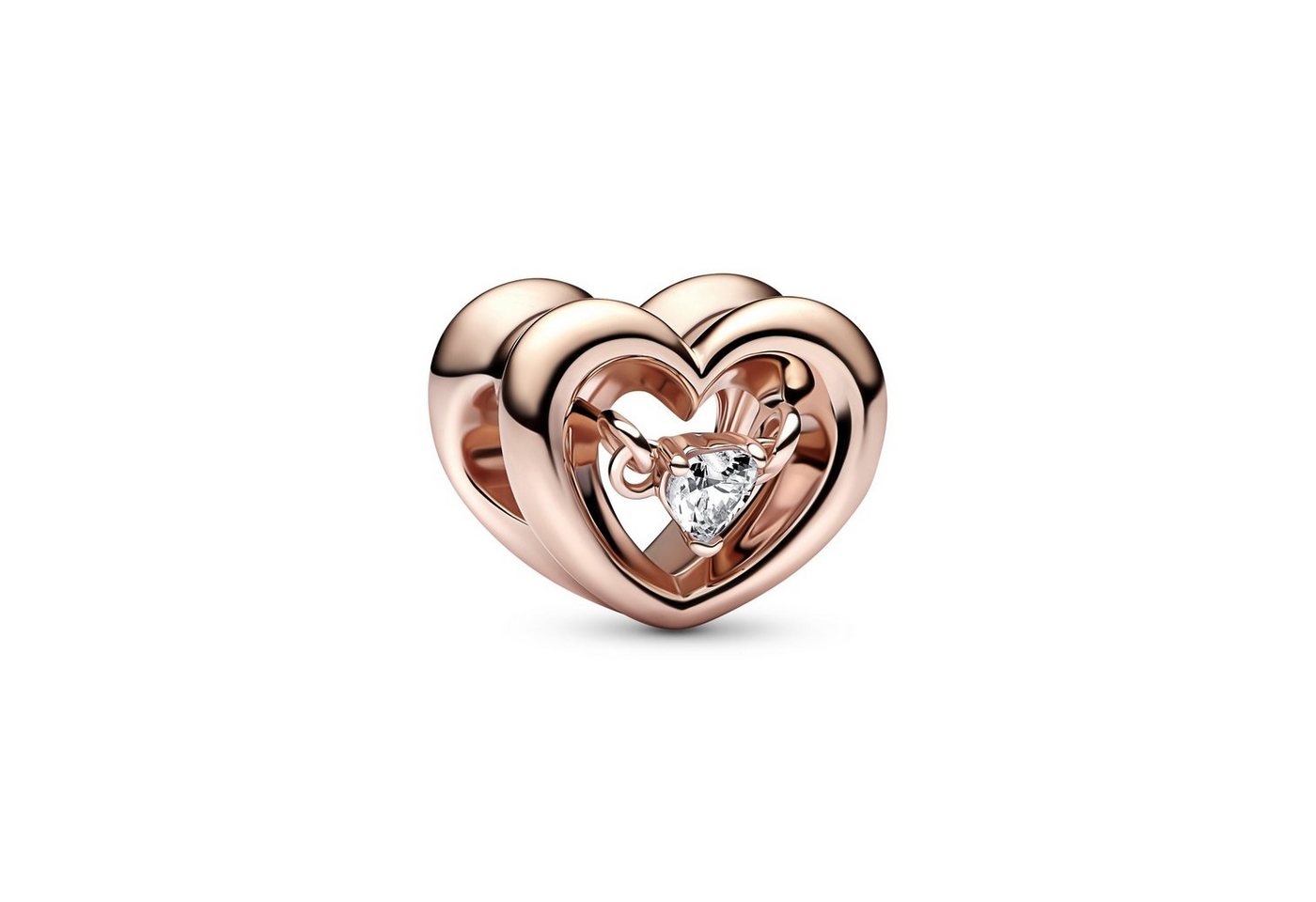 Pandora Bead Pandora Charm Radiant Heart & Floating Stone 762493C01 rosé vergoldet von Pandora
