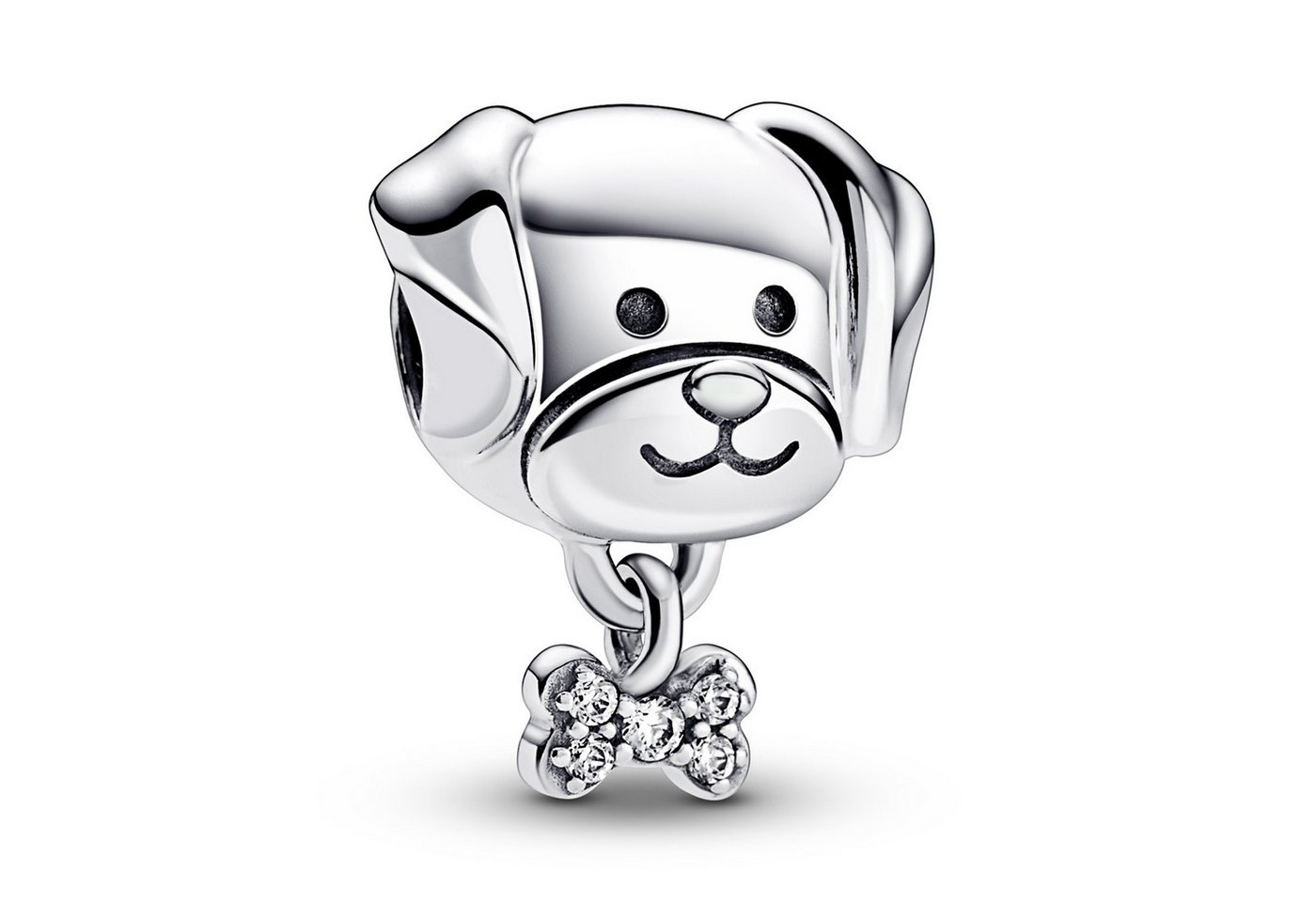Pandora Bead Silber Charm Haustier Hund mit Knochen von Pandora