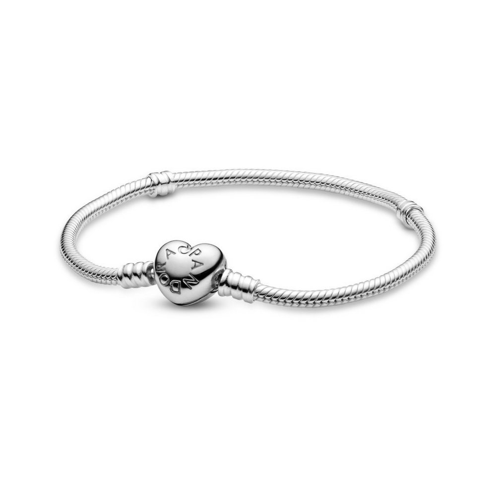 Pandora Bettelarmband Pandora Moments Schlangen-Gliederarmband mit Herz-Verschluss 590719-18 von Pandora