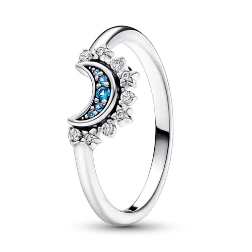 PANDORA Celestial Blue Sparkling Moon Ring 192675C01-48 von PANDORA