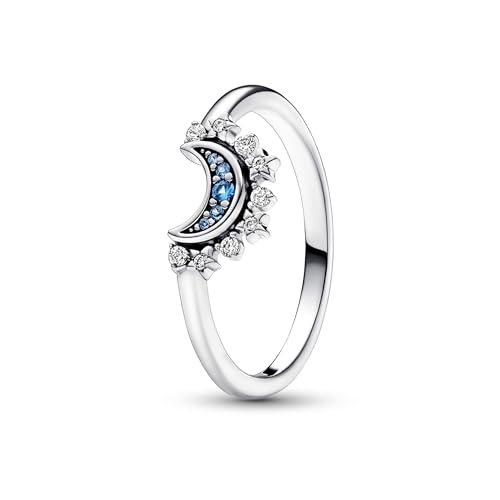 PANDORA Celestial Blue Sparkling Moon Ring 192675C01-50 von PANDORA