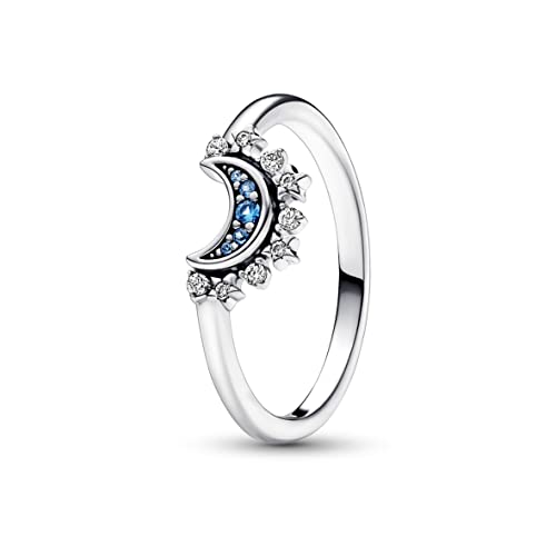 PANDORA Moments Himmlisch Funkelnder Blauer Mondring aus Sterling Silber mit klaren Cubic Zirkonia Steinchen in der Größe 56, 192675C01-56 PANDORA Moments Himmlisch Funkelnder Blauer Mondring aus Sterling Silber mit klaren Cubic Zirkonia Steinchen in der Größe 56, 192675C01-56 von PANDORA