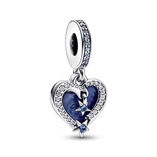 PANDORA Himmlische Sternschnuppe Herzen Doppelter Charm-Anhänger aus Sterling-Silber, Moments Collection, kompatibel Moments Armbändern, 792356C01 PANDORA Himmlische Sternschnuppe Herzen Doppelter Charm-Anhänger aus Sterling-Silber, Moments Collection, kompatibel Moments Armbändern, 792356C01 von PANDORA