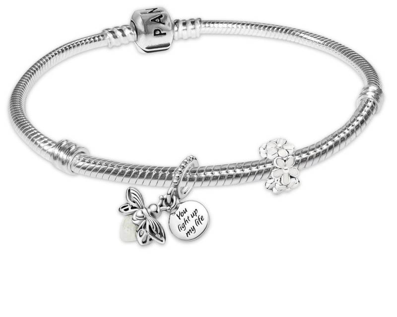 Pandora Charm-Armband DamenSilber Geschenk-Set Glühwürmchen und Gänseblümchen von Pandora