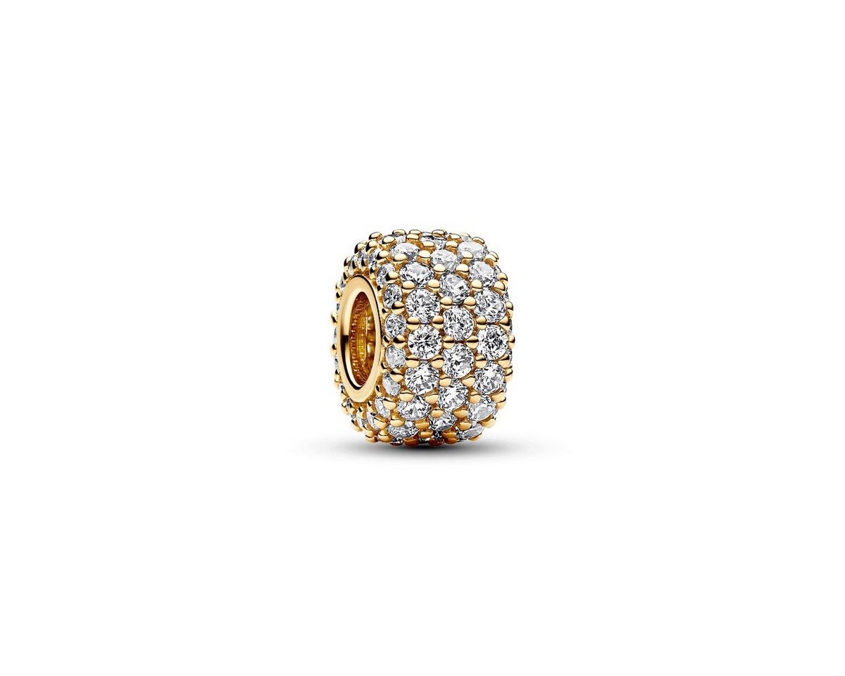 Pandora Charm-Einhänger 762820C01 Charm Damen Funkelndes Dreireihiges Pavé Zirkonia Vergoldet von Pandora