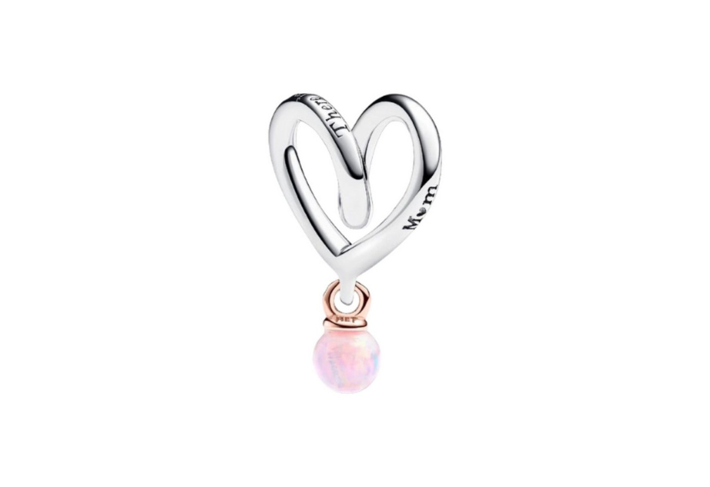 Pandora Charm-Einhänger 783242C01, Herz mit pinkem Opal von Pandora