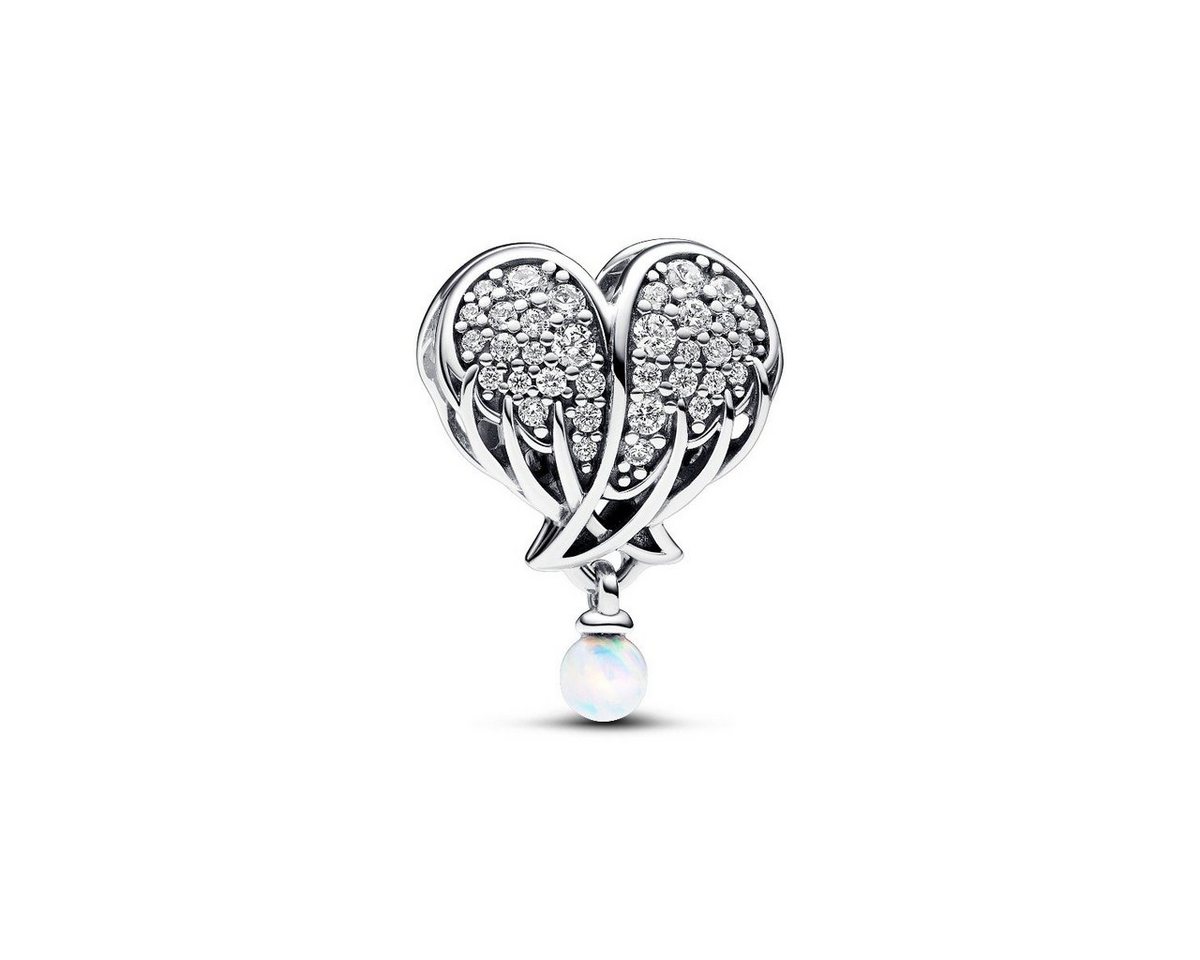 Pandora Charm-Einhänger 792980C01 Charm Damen Funkelnde Engelsflügel & Herz Zirkonia Opal Sil von Pandora