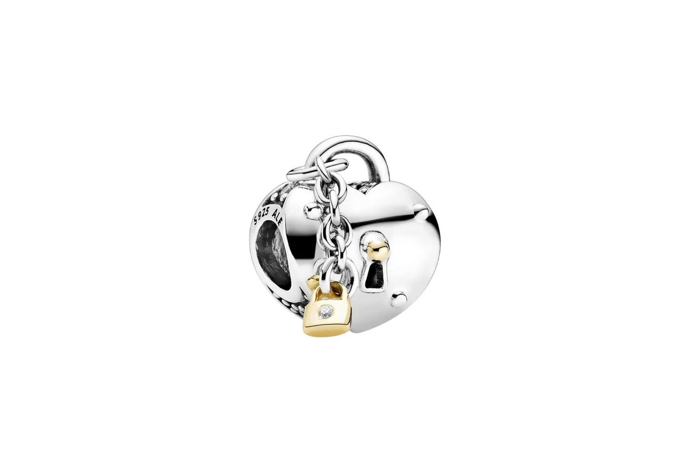 Pandora Charm-Einhänger 799160C01 Charm Damen Herz und Schloss Sterling-Silber 14k Gold von Pandora