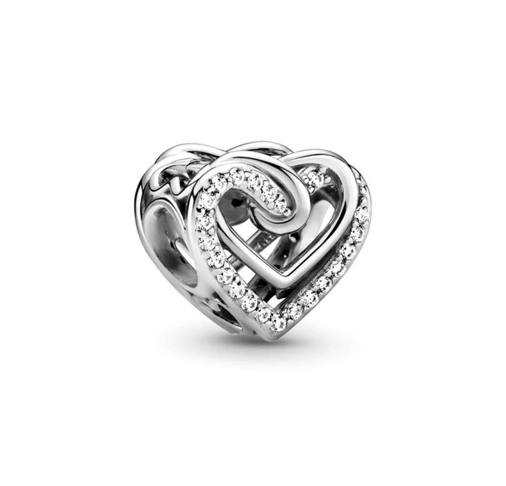 Pandora Charm-Einhänger Pandora Moments Verschlungene Herzen Charm, Sterling Silber, Zirkonia von Pandora
