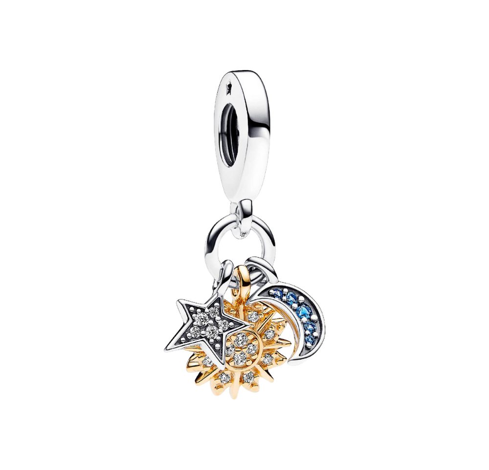 Pandora Charm-Einhänger SHINE-762676C01, Vergoldet, Himmelskörper, Sonne, Mond, Stern von Pandora
