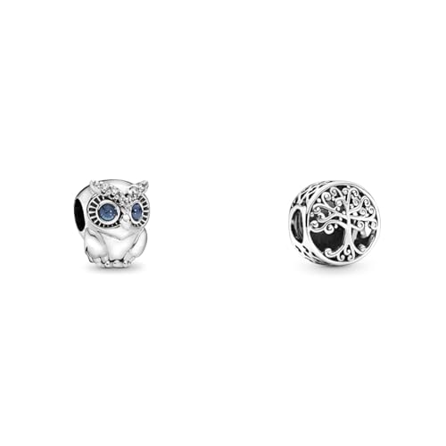 Pandora Charm Funkelnde Eule 798397NBCB & Damen-Bead Charms 925 Sterlingsilber 797590 von Pandora