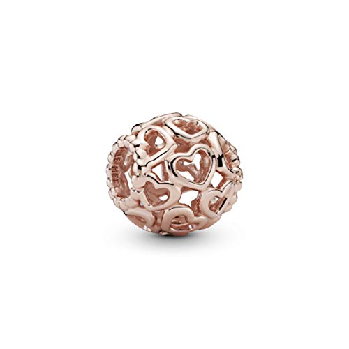 PANDORA Charm All Over Herzen 14 Karat rosévergoldete Metalllegierung Moments Collection von PANDORA