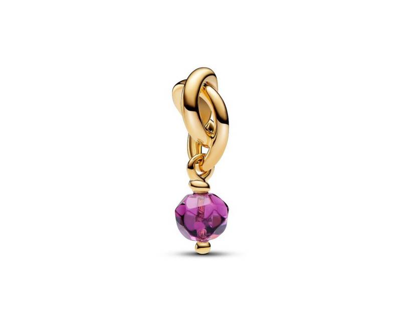 Pandora Charm Kristall Charm-Anhänger Violetter Ewigkeitskreis Februar Vergoldet 763462C02 von Pandora