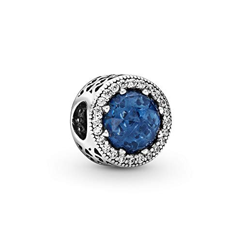 PANDORA Sparkling Dark Blue Charm Sterling-Silber 12,2 x 11,4 x 11,4 mm (T/H/B) von PANDORA