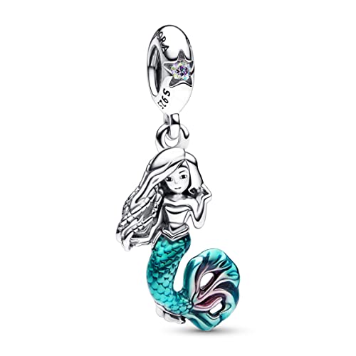 PANDORA Disney Arielle die Meerjungfrau Charm-Anhänger aus Sterling Silber mit Cubic Zirkonia x Disney Collection, Kompatibel Moments Armbändern, 792695C01 PANDORA Disney Arielle die Meerjungfrau Charm-Anhänger aus Sterling Silber mit Cubic Zirkonia x Disney Collection, Kompatibel Moments Armbändern, 792695C01 von PANDORA