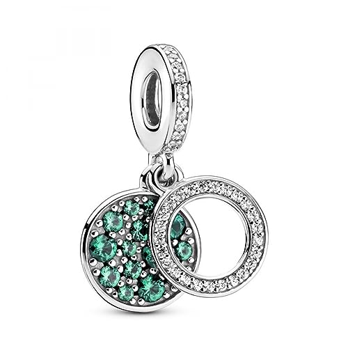 Pandora Colours Funkelnde Grüne Scheibe Doppelter Charm-Anhänger aus Sterling Silber/Größe: 1,1cm von Pandora