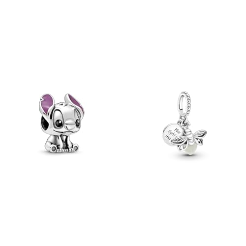 Pandora DISNEY Charm Lilo und Stitch 798844C01 & Charm Anhänger Silber Glow in the Dark- Glühwürmchen 799352C01 von Pandora