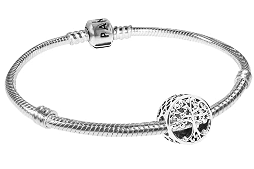 PANDORA Damen-Armband Silber 925 mit Charm Familienwurzeln zauberhafter Silberschmuck für Frauen, elegante Geschenkidee, 51783-18 18 cm von PANDORA
