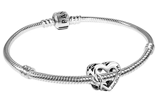 PANDORA Damen-Armband Love You Mum Unendlichkeits-Herz zauberhafter Silberschmuck, elegante Geschenkidee für modische Frauen, 39496-20 20 cm von PANDORA