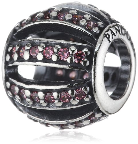 Pandora Damen-Charm 925 Sterling Silber Zirkonia rosa 791115CZS von Pandora