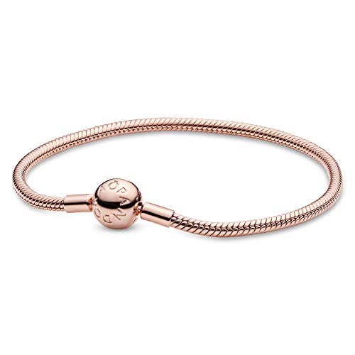PANDORA Schlangen-Gliederarmband in Roségold 14 Karat rosévergoldete Metalllegierung aus der PANDORA Moments Collection, 18cm von PANDORA