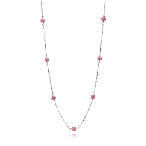 Pandora Damen-Halskette 925 Sterling Silber Rhodonit rosa 80.0 cm 590405RNI-80 von Pandora