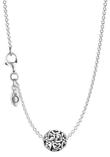 PANDORA Damen-Halskette Hearty eleganter Halsschmuck für Damen, wunderschönes Geschenk-Set für modische Frauen, 79893 von PANDORA