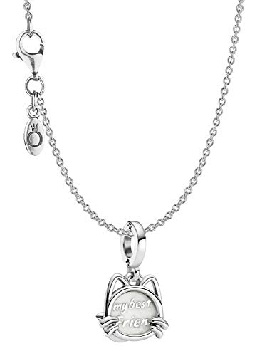 Pandora Damen-Halskette Mein Haustier Katze Silber eleganter Halsschmuck, wunderschönes Geschenk-Set für modische Frauen, 39806 von Pandora