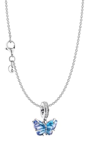 PANDORA Damen-Kette Blauer Muranoglas Schmetterling Set 15815 von PANDORA