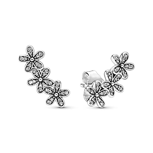 PANDORA Moments Gänseblümchen Ohrstecker aus Sterling Silber mit klarem Cubic Zirkonia - zum Fixieren am Ohrläppchen von PANDORA