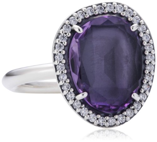 Pandora Damen-Ring 925 Sterling Silber Amethyst violett Gr.52 (16.6) 190893AM-52 von Pandora