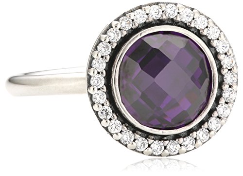 Pandora Damen-Ring 925 Sterling Silber Zirkonia violett Gr.56 (17.8) 190904ACZ-56 von Pandora