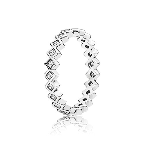 Pandora Damen-Ring Quadrate 925 Silber Zirkonia weiß Gr. 56 (17.8) - 190944CZ-56 von Pandora