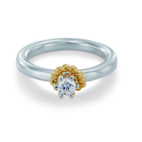 Pandora Damen-Ring Silber mit 14kt Größe 55 190379CZ-55 von Pandora