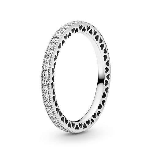 PANDORA Damen-Ring Unendliche Herzen 925 Silber Zirkonia transparent Gr. 58 (18.5) - 190963CZ-58 von PANDORA