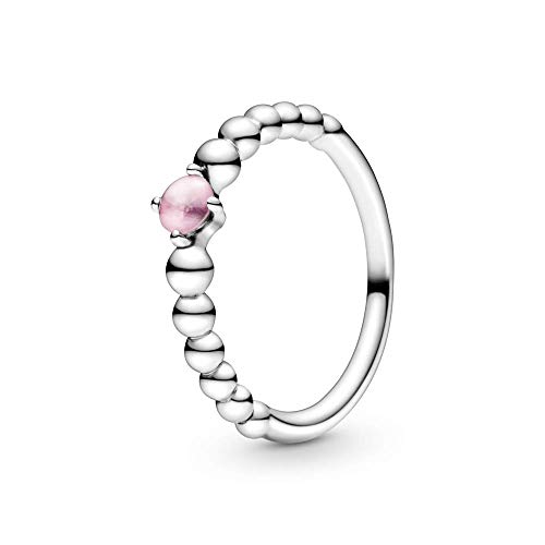 Pandora Damen-Solitär Jahresring 925_Sterling_Silber mit '- Ringgröße 58 198867C09-58, Pink von Pandora