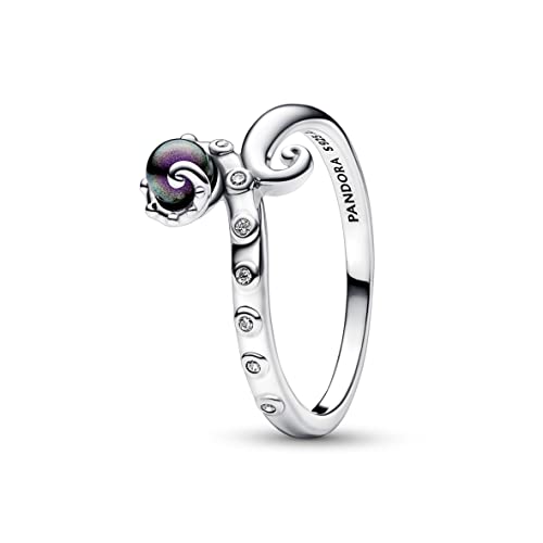 PANDORA x Disney Arielle die Meerjungfrau Ursula Ring aus Sterling Silber mit Kunstperle und Cubic Zirkonia in der Größe 52, 192697C01-52 von PANDORA