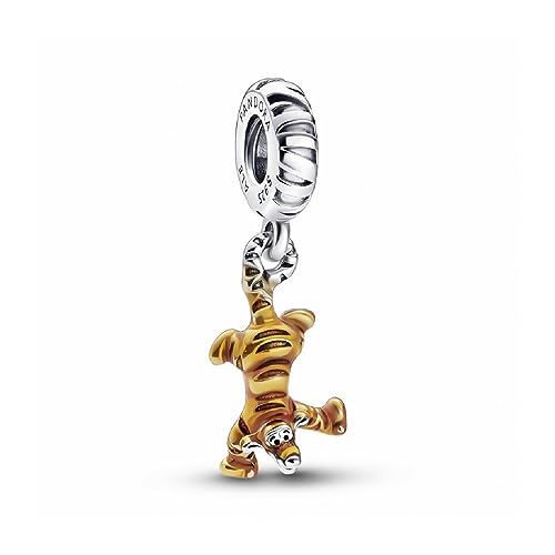 PANDORA Disney Winnie Puuh Tigger Charm-Anhänger aus Sterling Silber und Emaille - Kompatibel mit PANDORA Moments Armbänder PANDORA Disney Winnie Puuh Tigger Charm-Anhänger aus Sterling Silber und Emaille - Kompatibel mit PANDORA Moments Armbänder von PANDORA