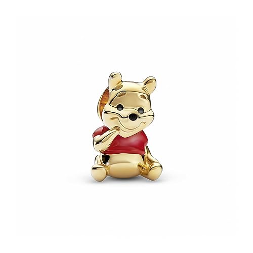 PANDORA Disney Winnie Puuh Bär Charm aus 14 Karat vergoldeter Metalllegierung und roter Emaille - Kompatibel mit PANDORA Moments Armbänder PANDORA Disney Winnie Puuh Bär Charm aus 14 Karat vergoldeter Metalllegierung und roter Emaille - Kompatibel mit PANDORA Moments Armbänder von PANDORA