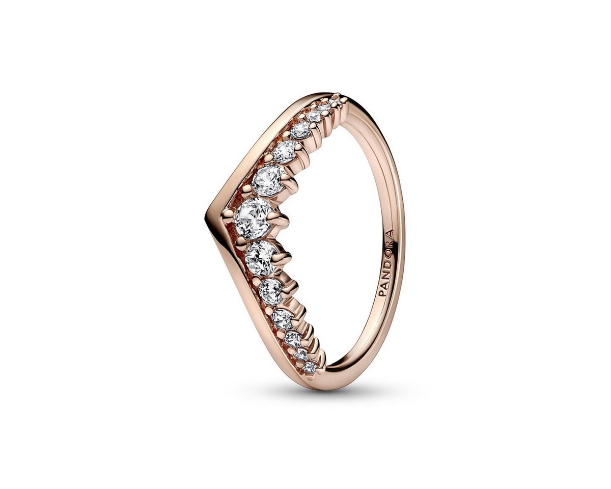 Pandora Fingerring 182320C01 Ring Damen Wishbone Schwebender Pavé 14k Rosé Vergoldet Gr von Pandora