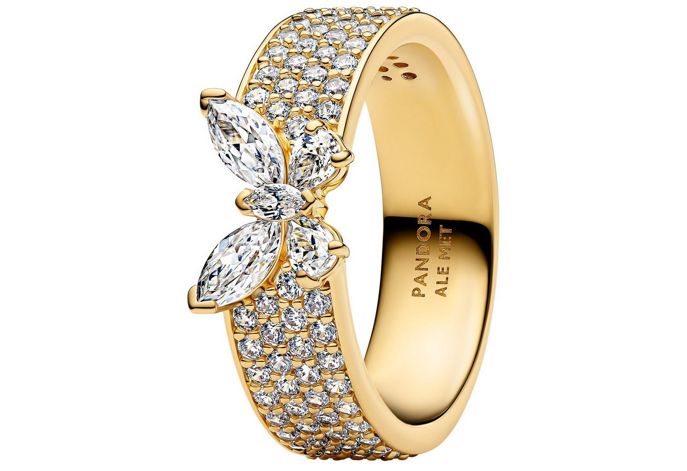 Pandora Fingerring DamenFunkelnder breit Goldfarben von Pandora